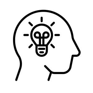 The Thinking Behind Mind Modes™ Head and lightbulb icon representing insight, self-awareness, and understanding how the mind works